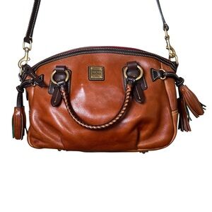 Dooney & Bourke Florentine Toledo Medium Mail Bag Satchel Chestnut Brown Leather